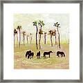 Horses And Palm Trees Framed Print