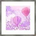 Surreal Dreamy Hot Air Balloons Lavender Purple Carnival Festival Art - Child Baby Girl Nursery Art Framed Print