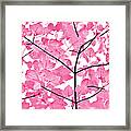 Hot Pink Leaves Melody Framed Print