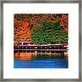 House Boat River Barge In France Framed Print
