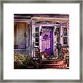 House - Porch - Cranford Nj - Lovely In Lavender Framed Print