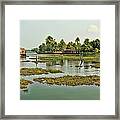 Houseboat Sailing On The Backwaters Framed Print
