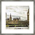 Houses Of Parliament On The Thames Framed Print