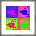 Houston Pop Art Map 1 Framed Print