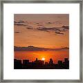 Houston Skyline At Sunset Framed Print