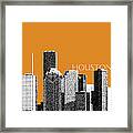 Houston Skyline - Dark Orange Framed Print