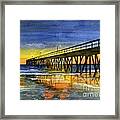 Hueneme Pier At Sunset Framed Print