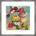 Hummingbird With 2 Cupcakes Framed Print