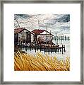 Huts By The Shore Framed Print
