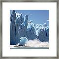 Ice Calving From A Glacier Framed Print