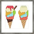 Ice Cream Cones With Sprinkles And Framed Print