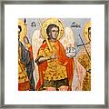 Icon Of Apostles In Crypt Of Alexander Nevsky Cathedral Framed Print