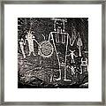 Iconic Petroglyphs From The Freemont Culture Framed Print