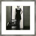 Ilka Chase In A Crepe Evening Gown Framed Print