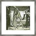 Illustration Of A Man And Two Women In A Country Framed Print