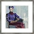 Illustration Of A Woman In An Armchair Framed Print