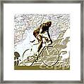 Illustration Print Giro De Italia Coppi Vintage Map Cycling Framed Print