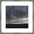Incoming Storm Over A Cotton Field Framed Print