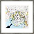 India And  Magnifying Glass Framed Print