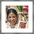 Indian Bride And Groom In Traditional Clothing Framed Print