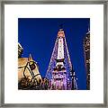 Indiana - Monument Circle With Lights And Horse Framed Print
