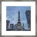 Indianapolis Indiana Monument Circle Blue Framed Print