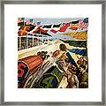 Indianapolis Motor Speedway - Vintage Lithograph Framed Print