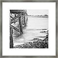 Infrared View Of Stormy Waves At Stramsky Wharf Framed Print