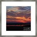 Inlet Sunset Throw Pillow Framed Print