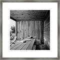 Interior End Of Porch With Vertical Louvers Framed Print