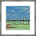 Investigating At Rod And Reel Pier Framed Print