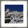 Ioa Village On Santorini Island Framed Print
