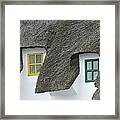 Irish Thatch Cottage Colored Windows Framed Print