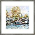 It Is A Busy Day Here At The Marina Framed Print