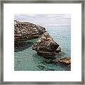 It Rocks 2 - Close To Son Bou Beach And San Tomas Beach Menorca Scupted Rocks And Turquoise Water Framed Print