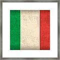 Italy Flag Vintage Distressed Finish Framed Print