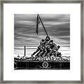Iwo Jima Monument Black And White Framed Print