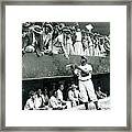 Jackie Robinson Signs Autographs Vintage Baseball Framed Print