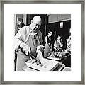 James Beard During Cooking Lesson Framed Print