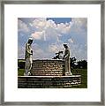 Jesus And The Woman At The Well Cemetery Statues Framed Print