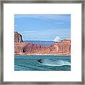 Jet Ski With Red Rock Formations Beyond Framed Print