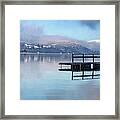 Jetty Reflected In Lake Windermere Framed Print