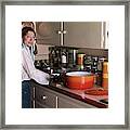 Joan Didion Cooking Framed Print