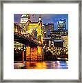 John A. Roebling Bridge - Cincinnati Ohio Framed Print