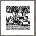John Deer Tractor Under The Old Cedar Framed Print