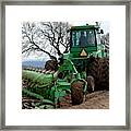 John Deere 8430 Tractor Ploughing Framed Print