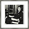 John F Kennedy In Rocking Chair Framed Print