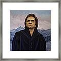 Johnny Cash Painting Framed Print