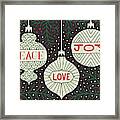Jolly Holiday Ornaments Peace Love Joy Framed Print