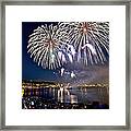 July 4th Fireworks At Lake Union - 1 Framed Print